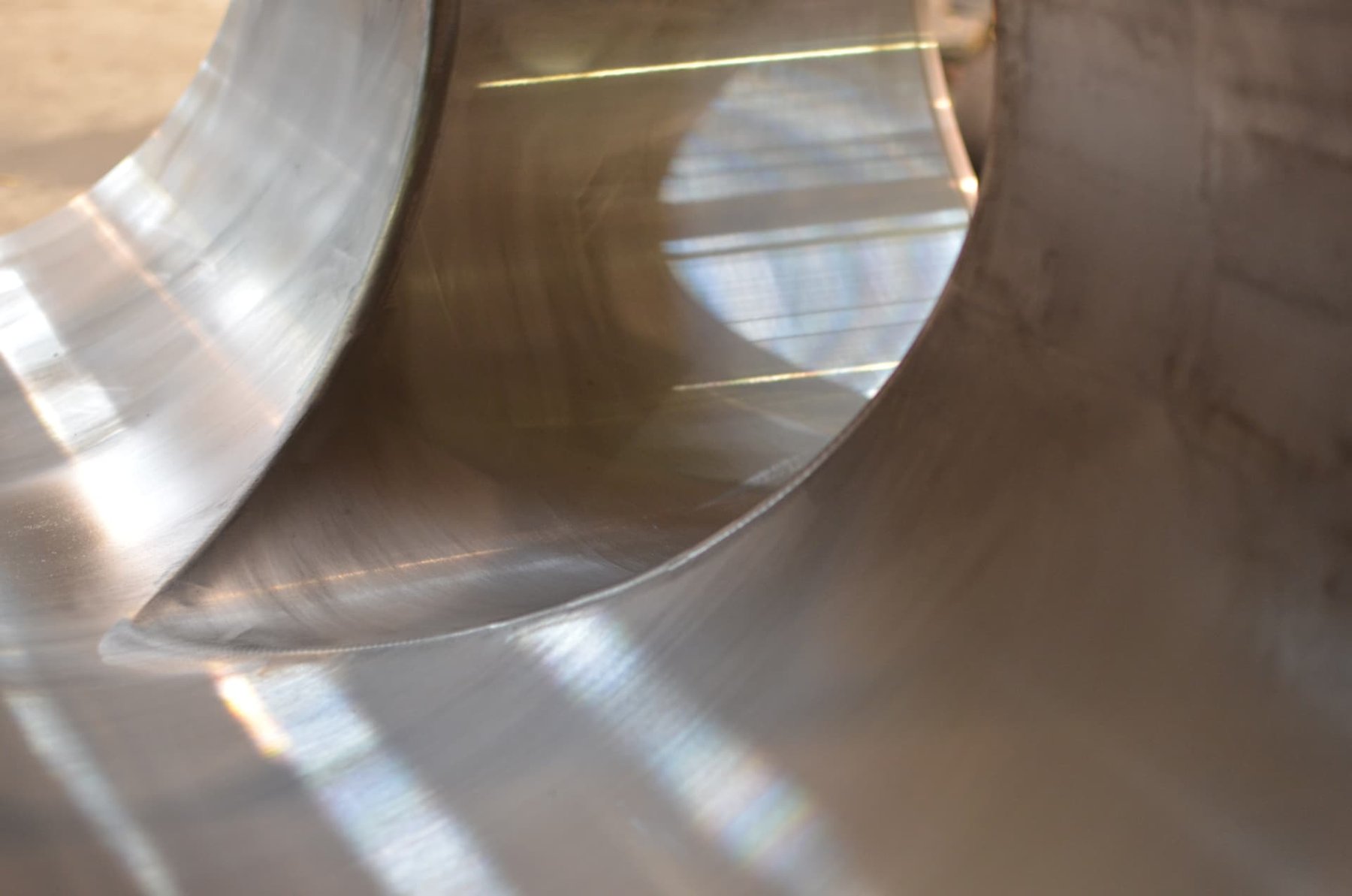 Close-up of a machined forged bore